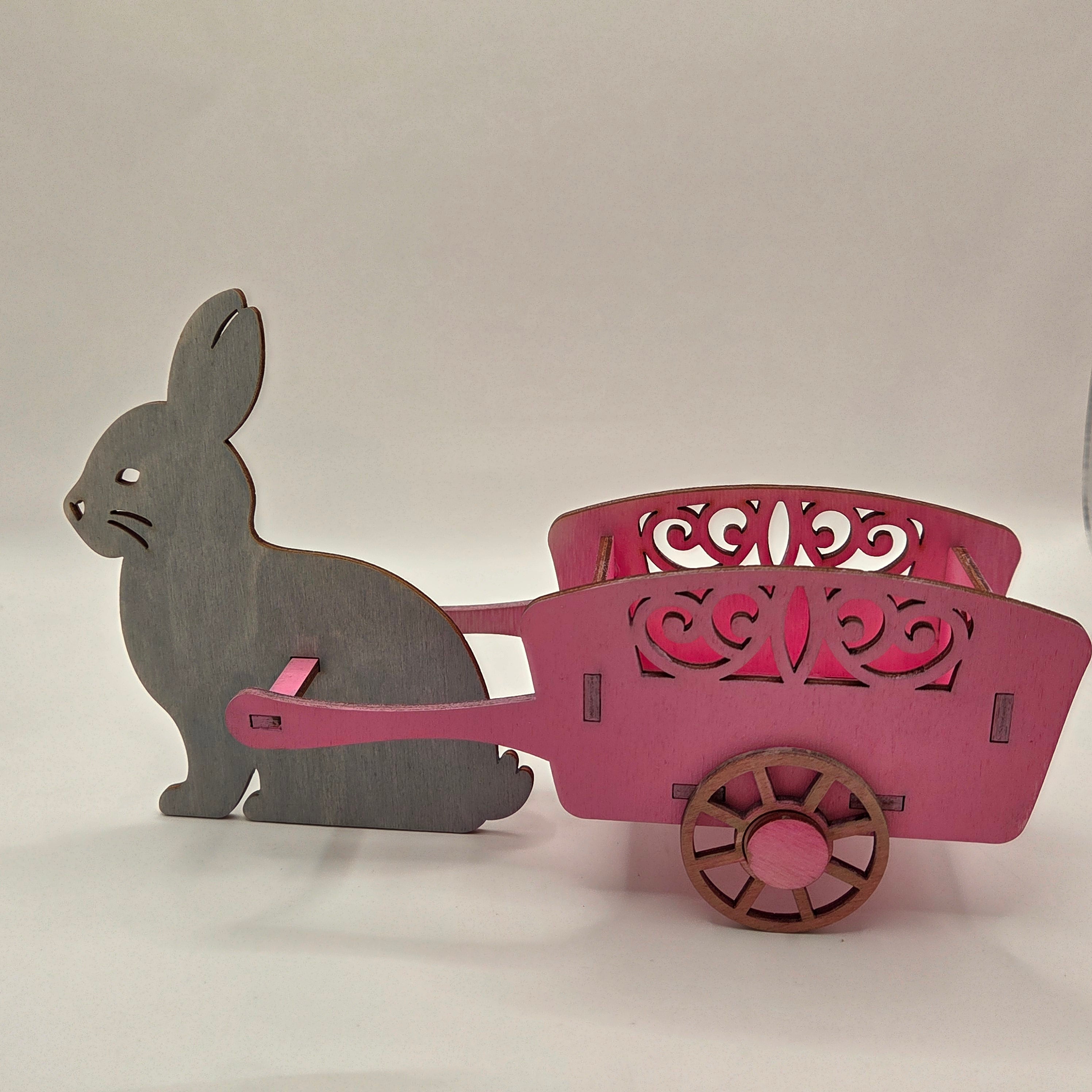 Rabbit with a stroller - pink