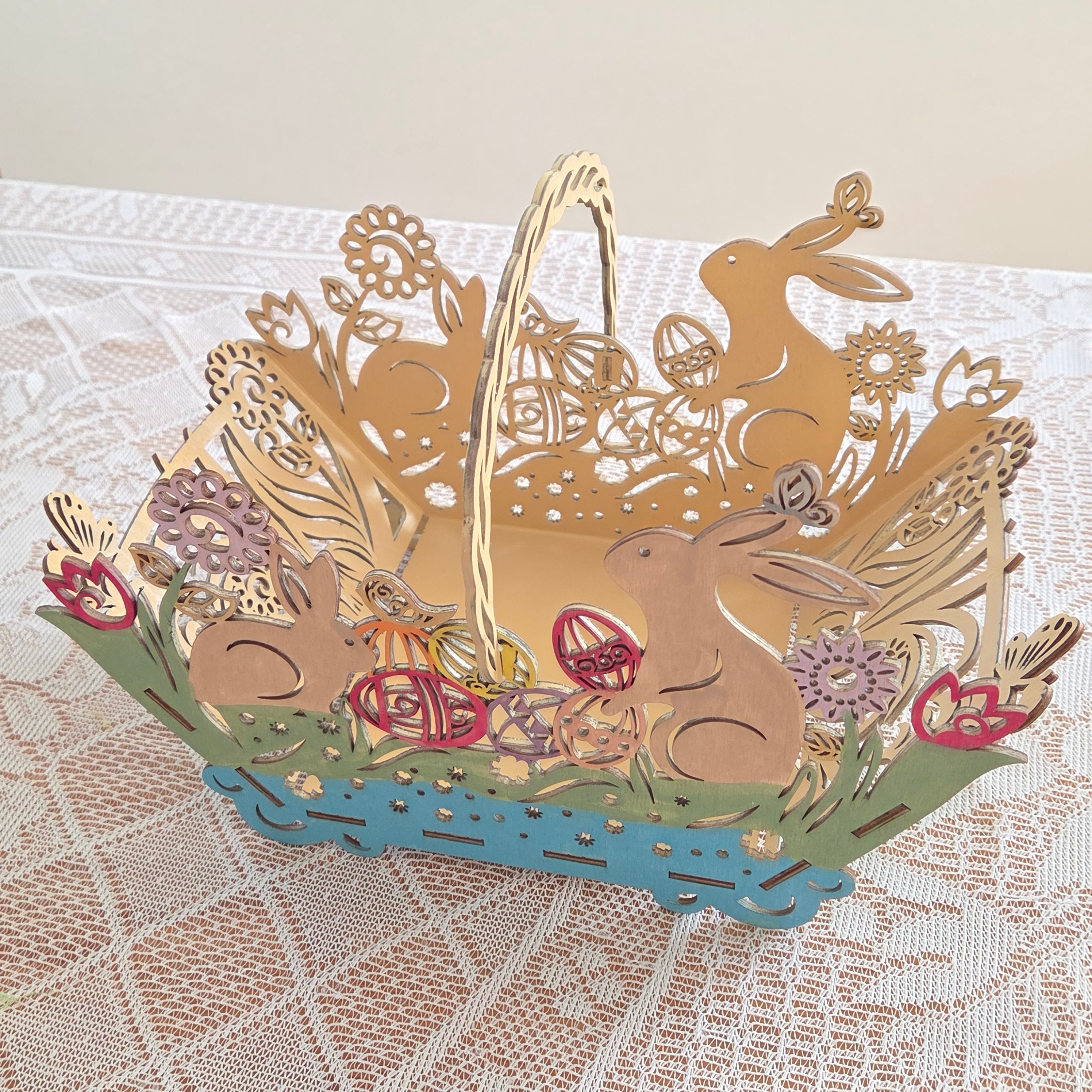 Easter basket with bunnies