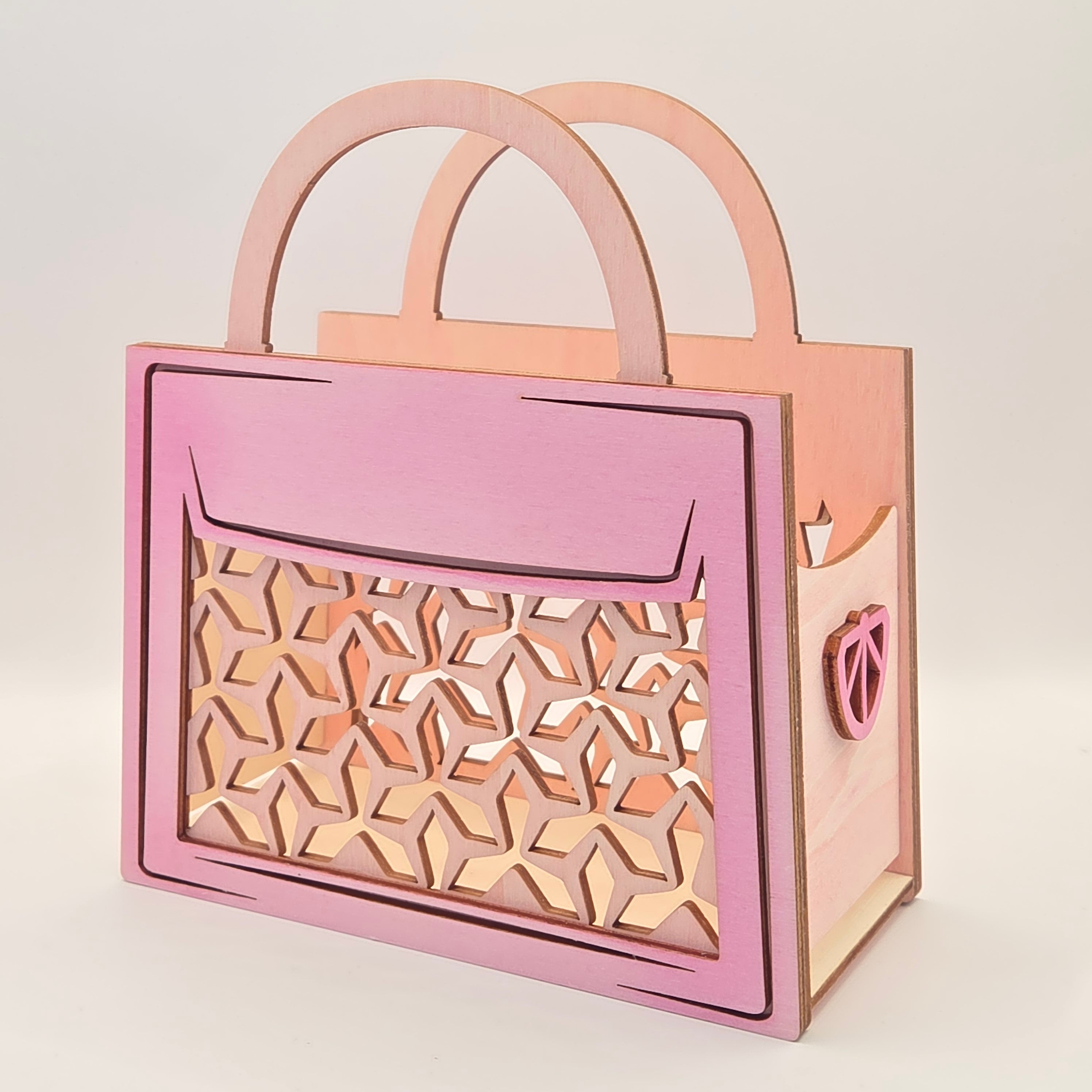 Dekorativna lesena torbica – roza