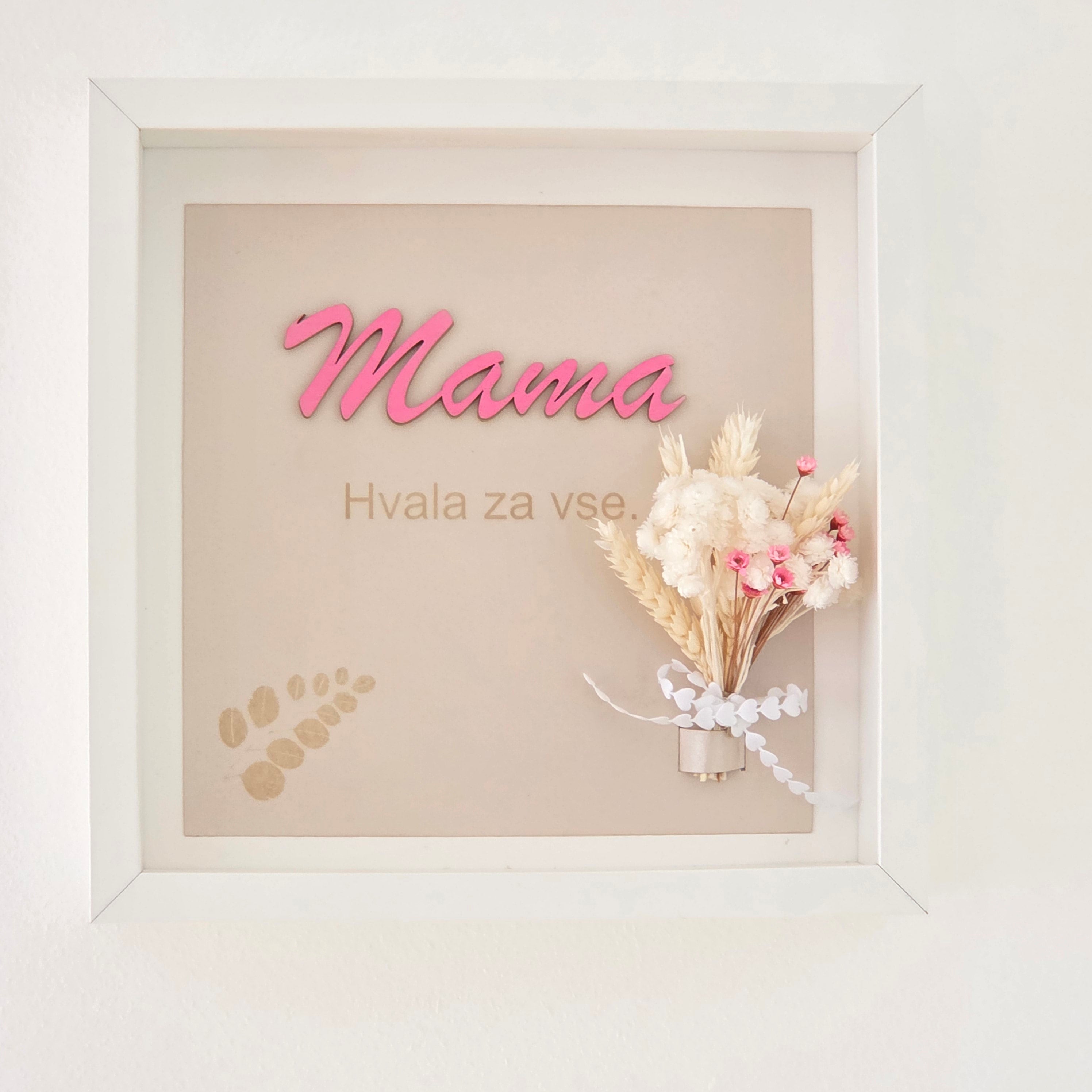 Personalized dried flower frame