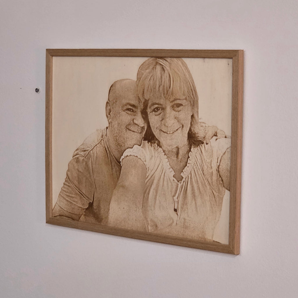 Graviertes Foto auf Holz 30 x 40 cm