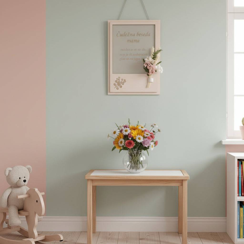 Dekorativni okvir s suhim cvetjem – Čudežna beseda mama