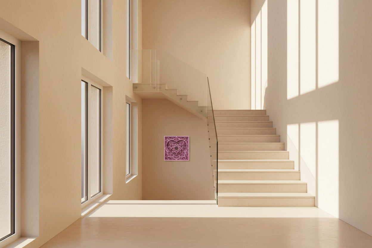 Srčna mandala – lesena stenska dekoracija