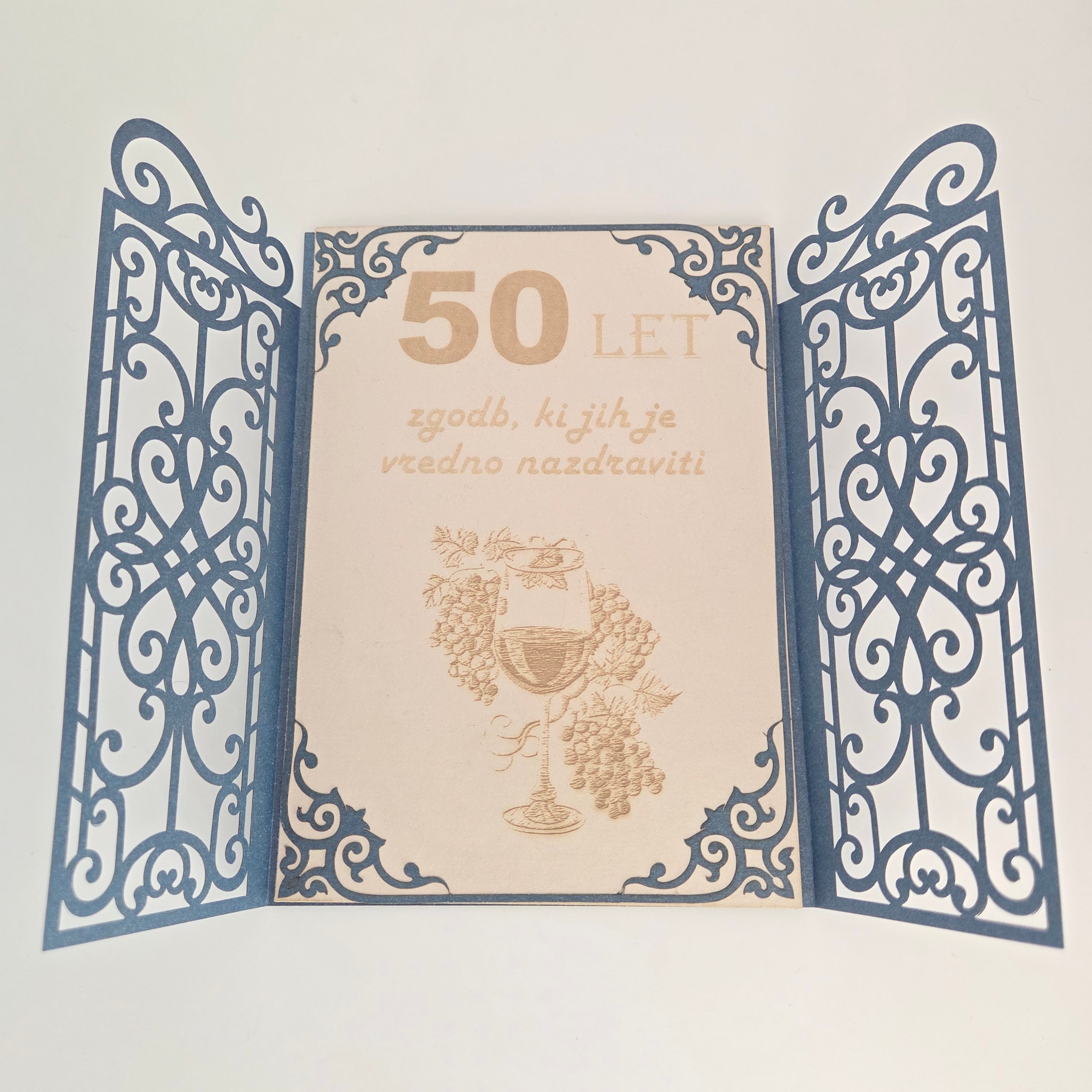 Ročno izdelana voščilnica za 50 let