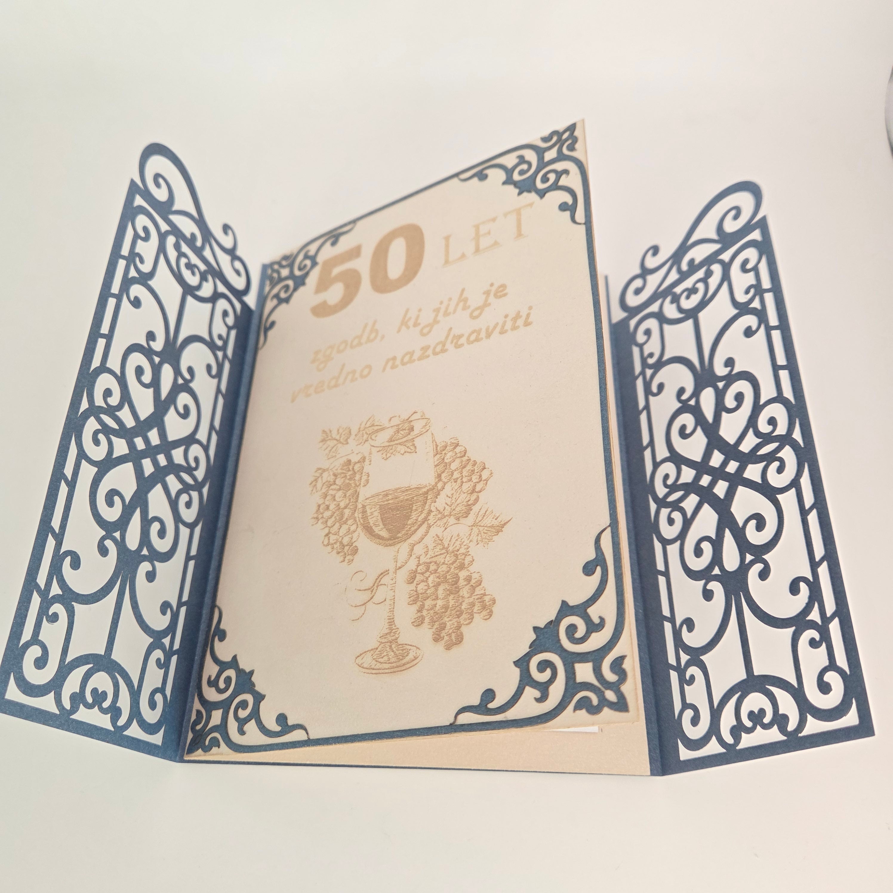 Ročno izdelana voščilnica za 50 let