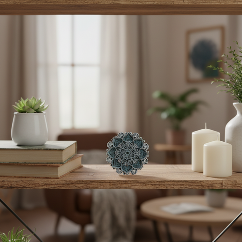 Cvetlična mandala – lesena stenska dekoracija